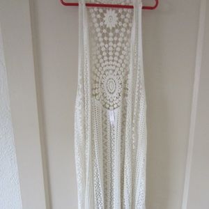 Ivory lace crochet cardigan